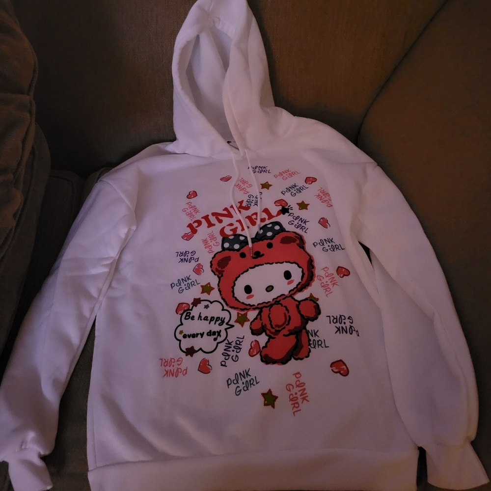 White Emmiol Hello Kitty Hoodie